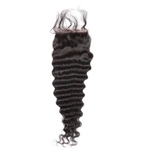 Load image into Gallery viewer, 4X4 Lace Closure 100% Brazilian Virgin Human Hair Deep Wave
