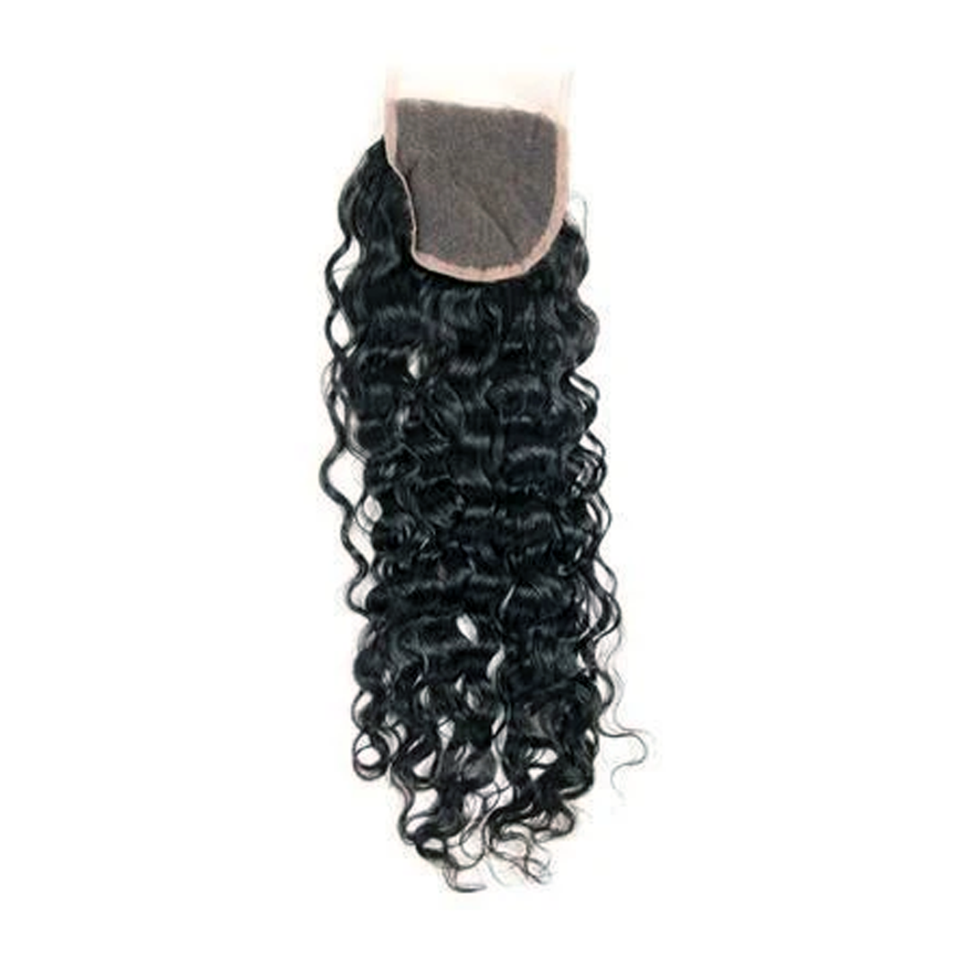 4X4 Lace Closure 100% Brazilian Human Hair Water Wave