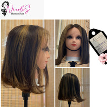 Load image into Gallery viewer, bob 4/27 12” human wig
